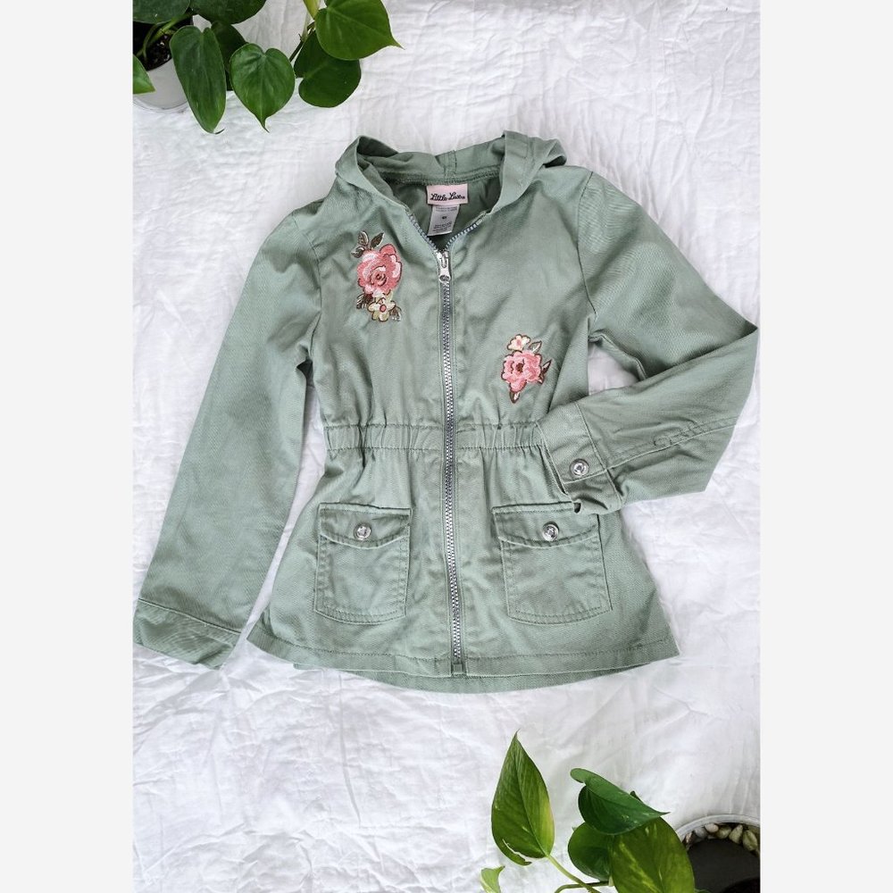 🔥 SALE Little Lass Girls Floral Jacket Sz 6X